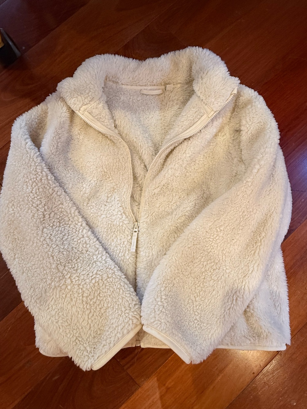 Uniqlo Cream Sherpa Zip Jacket